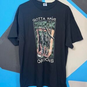 Echo Black Graphic Tee with Camouflage Design